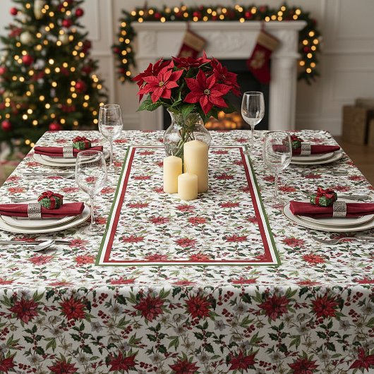 Nappe Holly et poinsettia