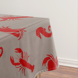 Nappe Homard crabe hippocampe crabe crâne grège motif