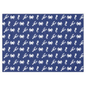 Nappe Homard crabe hippocampe marine bleu et blanc motif (Devant (Horizontal))