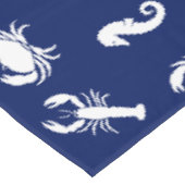 Nappe Homard crabe hippocampe marine bleu et blanc motif (Angle)