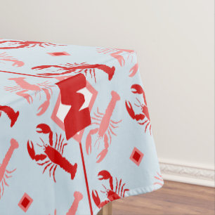 Nappe Homard mignon et monogramme rouge Vie côtière