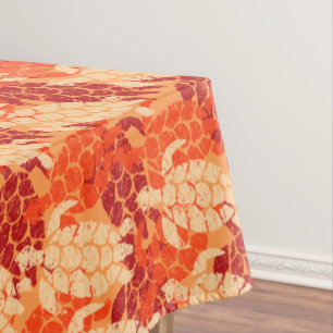 Nappe Honu Sea Turtle Hawaiian Tapa - Papaya
