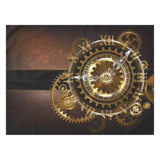 Nappe Horloge Steampunk avec des engrenages anciens (Devant (Horizontal))
