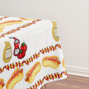 Nappe Hotdog Ketchup Mustard Food