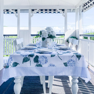 Nappe Hydrangea Fleurit Bleu Aquarelle Florale