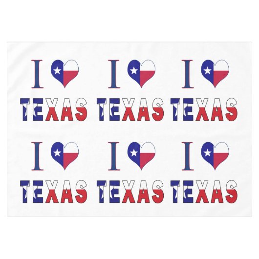 Nappe I Love Texas Flag (Devant (Horizontal))