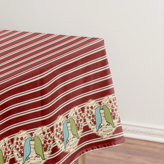 Nappe I Love Winter Birds and Berries 52" x 70" (In Situ)