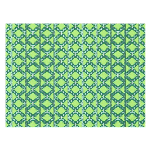 Nappe Ikat Aztec Tribal - Forêt et chaux vert (Devant (Horizontal))