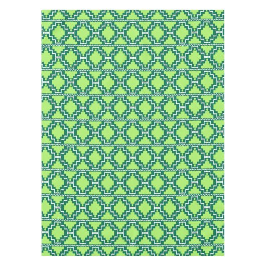 Nappe Ikat Aztec Tribal - Forêt et chaux vert (Devant)