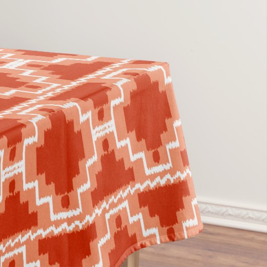 Nappe Ikat Aztec Tribal - Rouille, Orange et blanc (In Situ)
