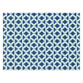 Nappe Ikat Aztèque Tribal - Indigo et bleu clair (Devant (Horizontal))