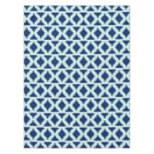 Nappe Ikat Aztèque Tribal - Indigo et bleu clair (Devant)