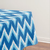 Nappe Ikat Chevron Stripes - Cobalt, Sky Blue et White (In Situ)