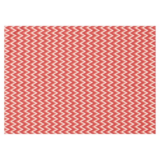 Nappe Ikat Chevron Stripes - Rust Orange et Blanc (Devant (Horizontal))