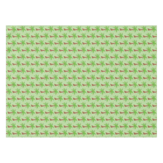 Nappe Île tropicale Palmier vert Palmier Palmier Imprime (Devant (Horizontal))