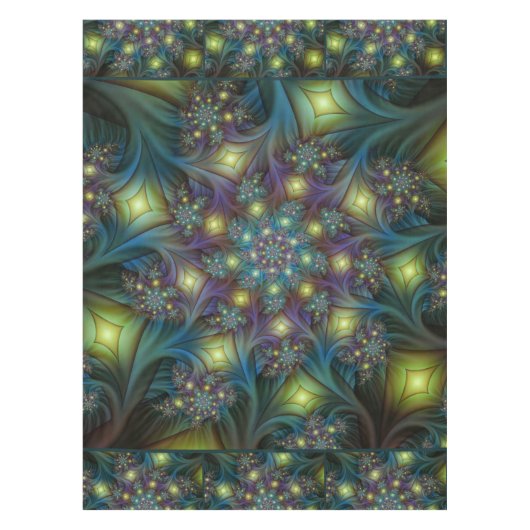 Nappe Illuminé Abstrait brillant Turquoise violet Fracta (Devant)