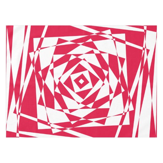 Nappe Illusion abstraite rouge blanc (Devant (Horizontal))