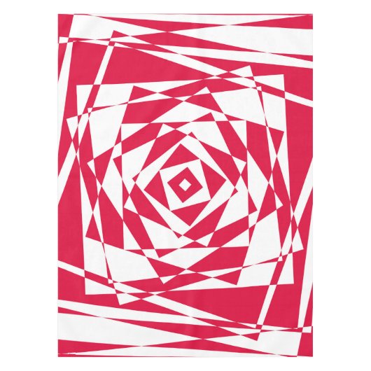 Nappe Illusion abstraite rouge blanc (Devant)