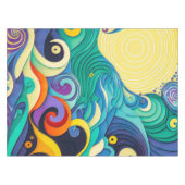 Nappe Illustration Abstraite de la ligne Sun Waves (Devant (Horizontal))