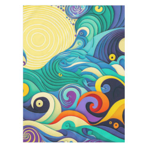 Nappe Illustration Abstraite de la ligne Sun Waves