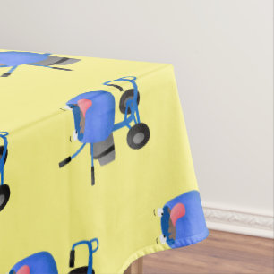 Nappe Illustration amusante du mélangeur de ciment bleu