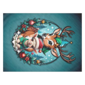 Nappe Illustration de Noël joyeuse et invitante (Devant (Horizontal))
