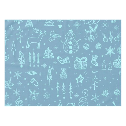 Nappe Illustration du dessin du Doodle de Noël mignon | (Devant (Horizontal))