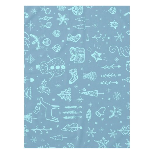 Nappe Illustration du dessin du Doodle de Noël mignon | (Devant)