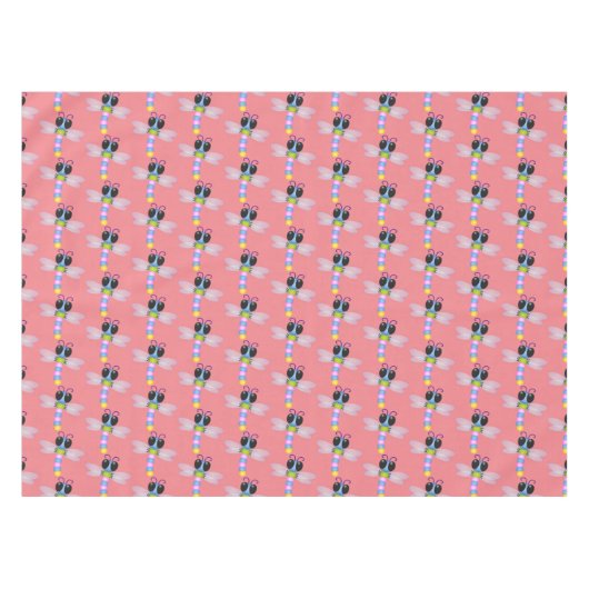Nappe Illustration d'une libellule bleu et rose (Devant (Horizontal))