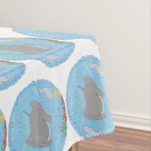 Nappe Illustration d'une mignonne raie manta et de bulle
