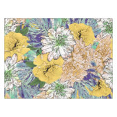 Nappe Illustration florale à la mode jaune et verte (Devant (Horizontal))
