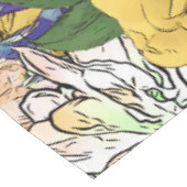 Nappe Illustration florale à la mode jaune et verte (Angle)