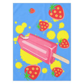 Nappe Illustration Fun Pink Popsicle and Strawberries (Devant)