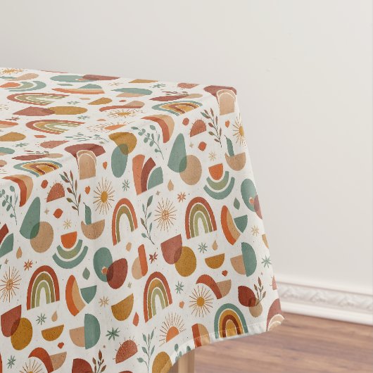 Nappe Illustration géométrique rétro boho soleil arc-en- (In Situ)