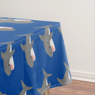 Nappe Illustration joyeuse du grand requin blanc