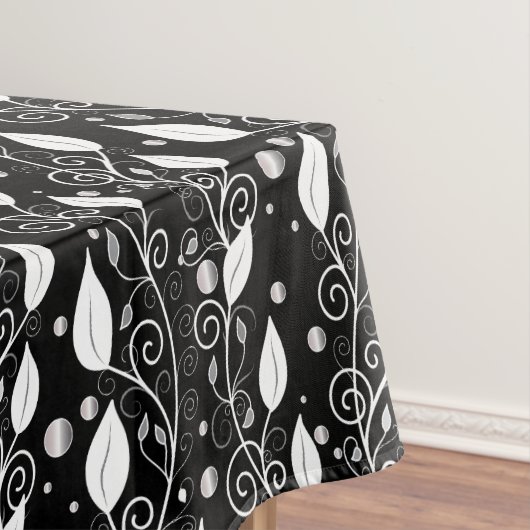 Nappe Illustration moderne abstraite d'encre noire et bl (In Situ)