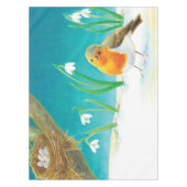 Nappe Illustration Red Robin Bird & Snowdrops (Devant)