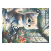 Nappe Imaginaire Cute Chat Jardin Fleurs (Devant (Horizontal))