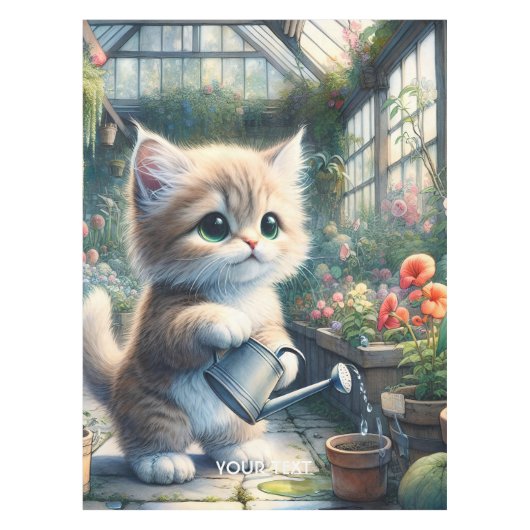 Nappe Imaginaire Cute Chat Jardin Fleurs (Devant)