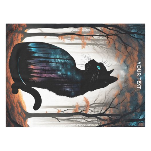 Nappe Imaginaire Cute Vivid Forêt de Chat Noir (Devant (Horizontal))