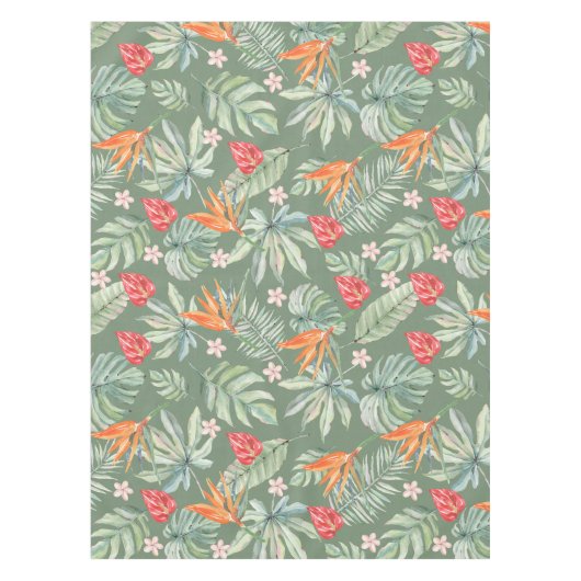 Nappe Imaginaire de feuillage à fleurs de Tropiques fonc (Devant)