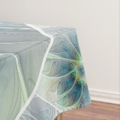 Nappe Imaginaire fleuri Moderne Bleu Vert Fractal Fleur (In Situ)
