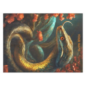 Nappe Imaginaire Fleurs Vivides Mignonnes Mamba Serpent (Devant (Horizontal))