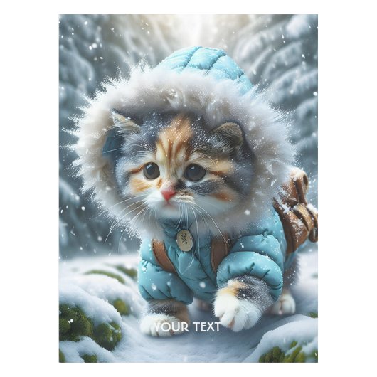 Nappe Imaginaire mignon Kitten hiver Neige (Devant)