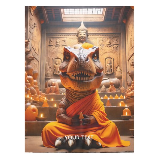 Nappe Imaginaire moine mignonne T-Rex méditant (Devant)