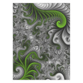 Nappe Imaginaire Monde Vert Et Gris Art Fractal Abstrait (Devant)