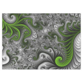 Nappe Imaginaire Monde Vert Et Gris Art Fractal Abstrait (Devant (Horizontal))