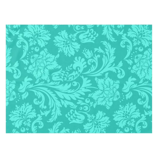 Nappe Impression damasée turquoise (Devant (Horizontal))