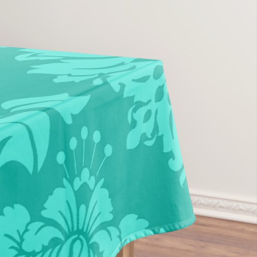 Nappe Impression damasée turquoise (In Situ)