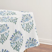 Nappe Impression de bloc de médaille florale verte bleue (In Situ)